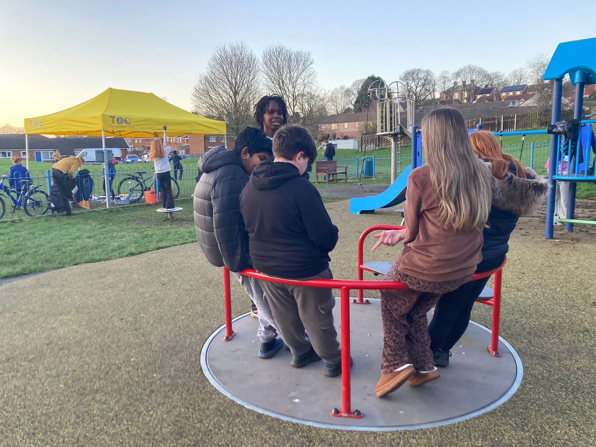 Young people enjoying an Outside Club session in Cumbria